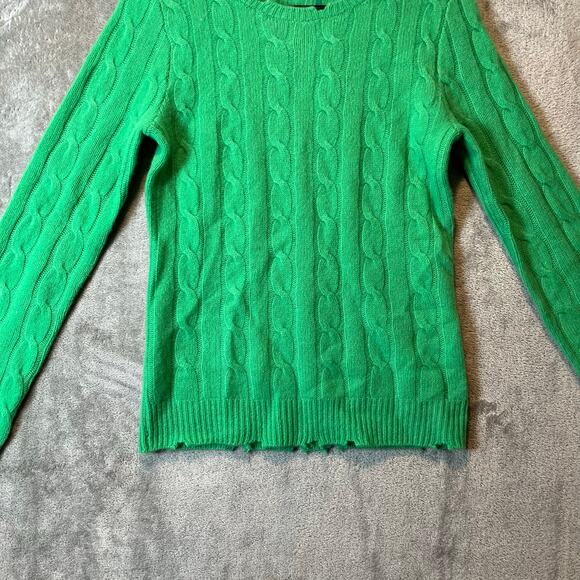 Polo Ralph Lauren Distressed Cashmere Wool Jumper‎ Sweater Size Small Green New - Picture 3 of 8